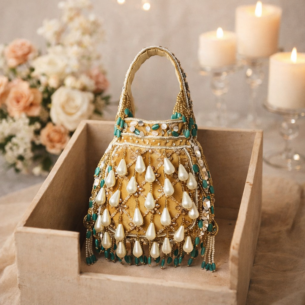 Golden Teardrop Potli
