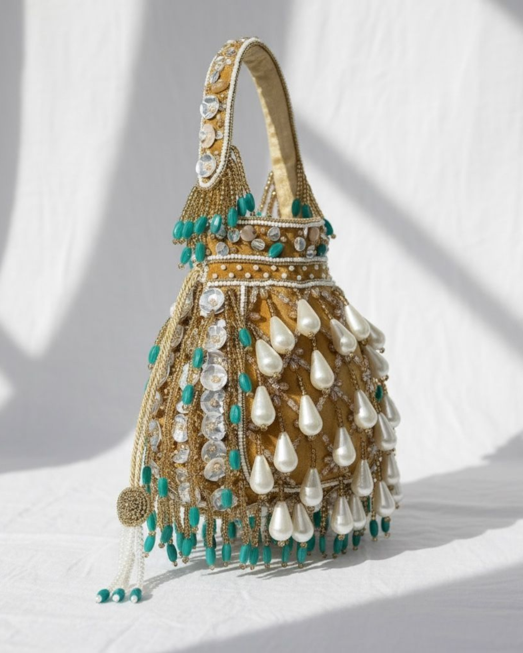 Golden Teardrop Potli