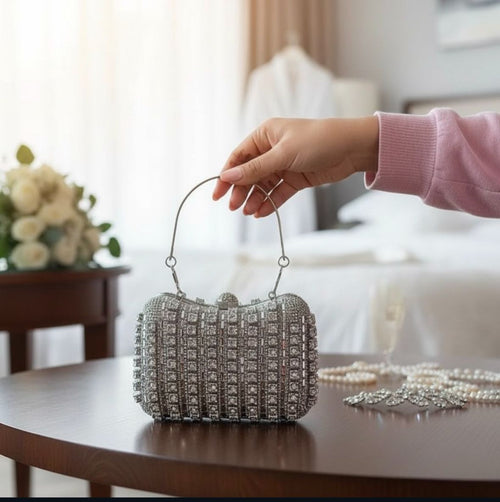 Diamond Drape Clutch