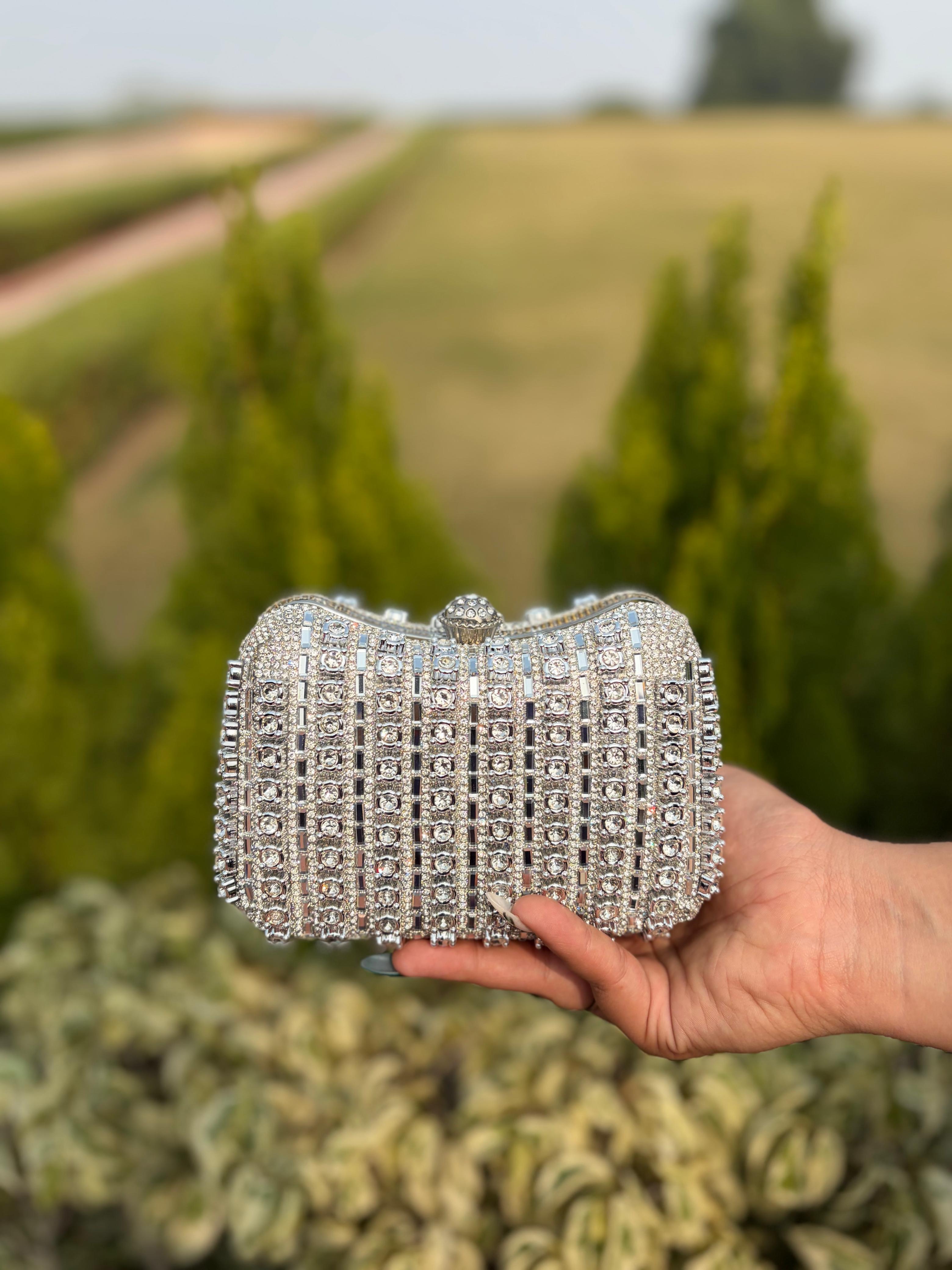 Diamond Drape Clutch